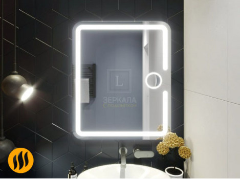 Зеркало с подогревом и подсветкой в ванную комнату Баролло