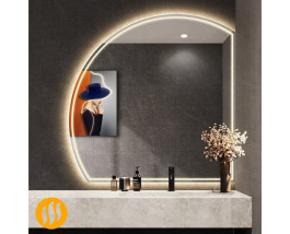Зеркало с подогревом и подсветкой в ванную комнату Бауру